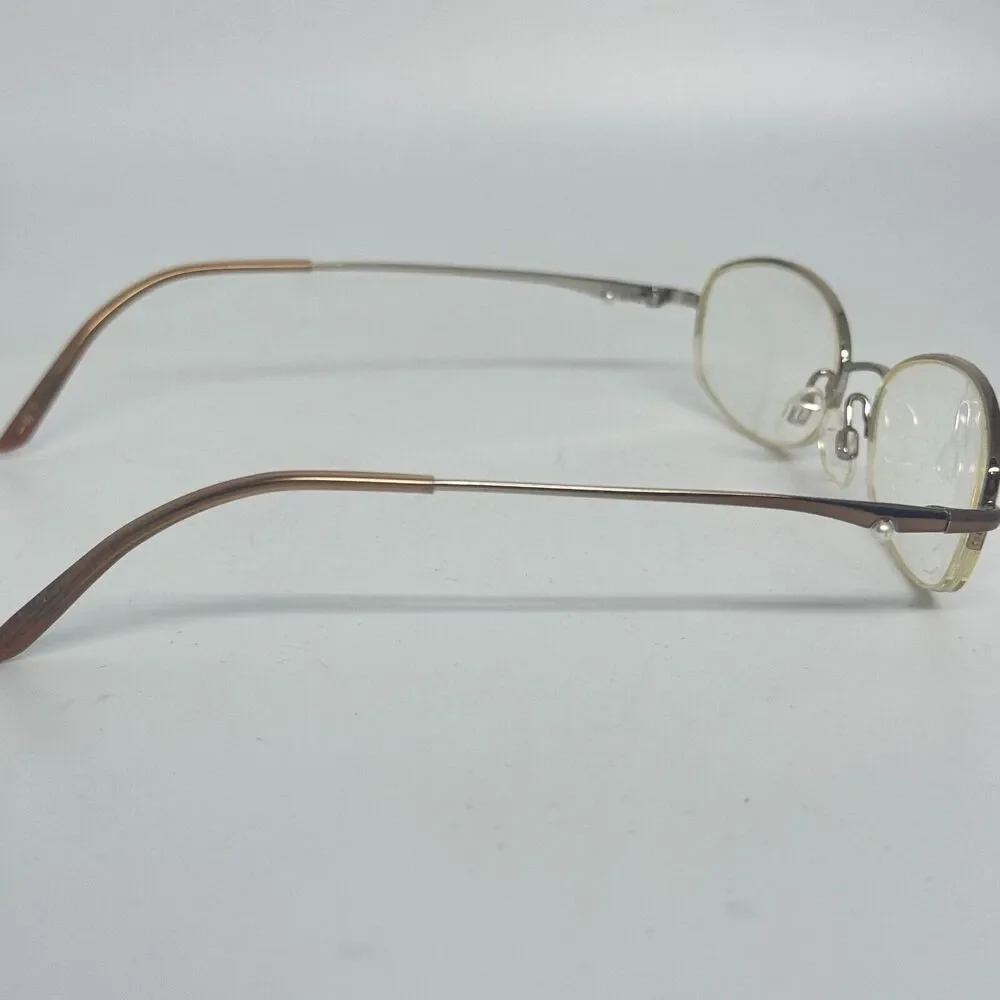 Elle Eyeglasses Frame EL18550 Women's Dark Brown Metal Half Rim 50-19-135 H15674